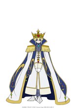 カリス・アル・ブリタニア（CV：市ノ瀬加那）。ネオ・ブリタニア帝国の第100代皇帝。ノーランドらアインベルクの騎士たちとともに旧ホッカイドウブロックを占領し、この地に暮らしていた日本人たちを支配している。 (c)SUNRISE／PROJECT G-ROZE　Character Design (c)2006-2024 CLAMP・ST