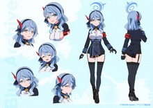 アコ（CV：高野麻里佳）のキャラクター設定画。