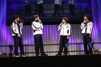 潔世一役の浦和希、凪誠士郎役の島崎信長、御影玲王役の内田雄馬、蜂楽廻役の海渡翼。