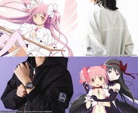 「劇場版 魔法少女まどか☆マギカ［新編］叛逆の物語」コラボ腕時計とブルゾンの告知画像。