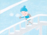 「ふたり 矢部太郎展」のための描き下ろしアクリル画。