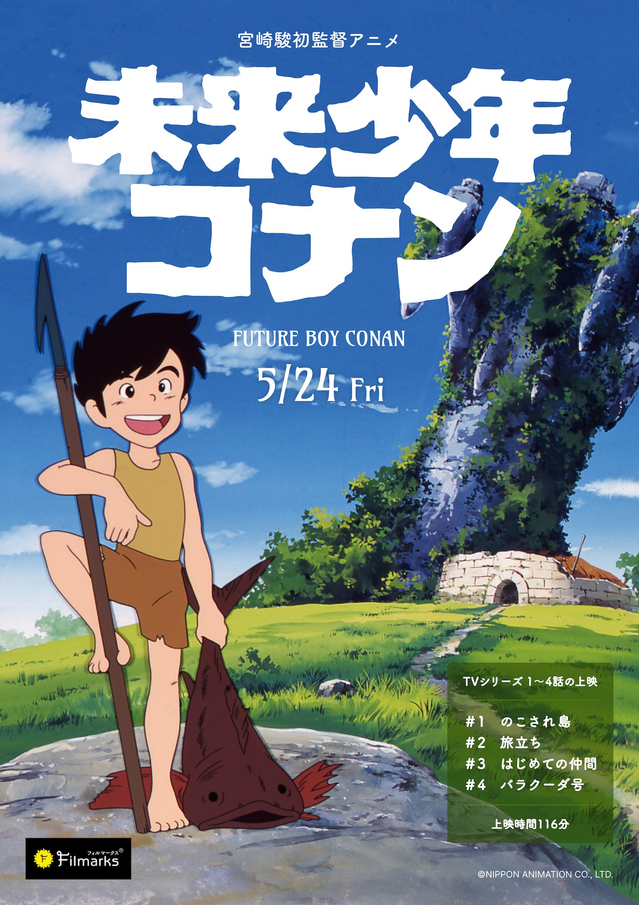 「未来少年コナン」劇場上映の告知ポスター。