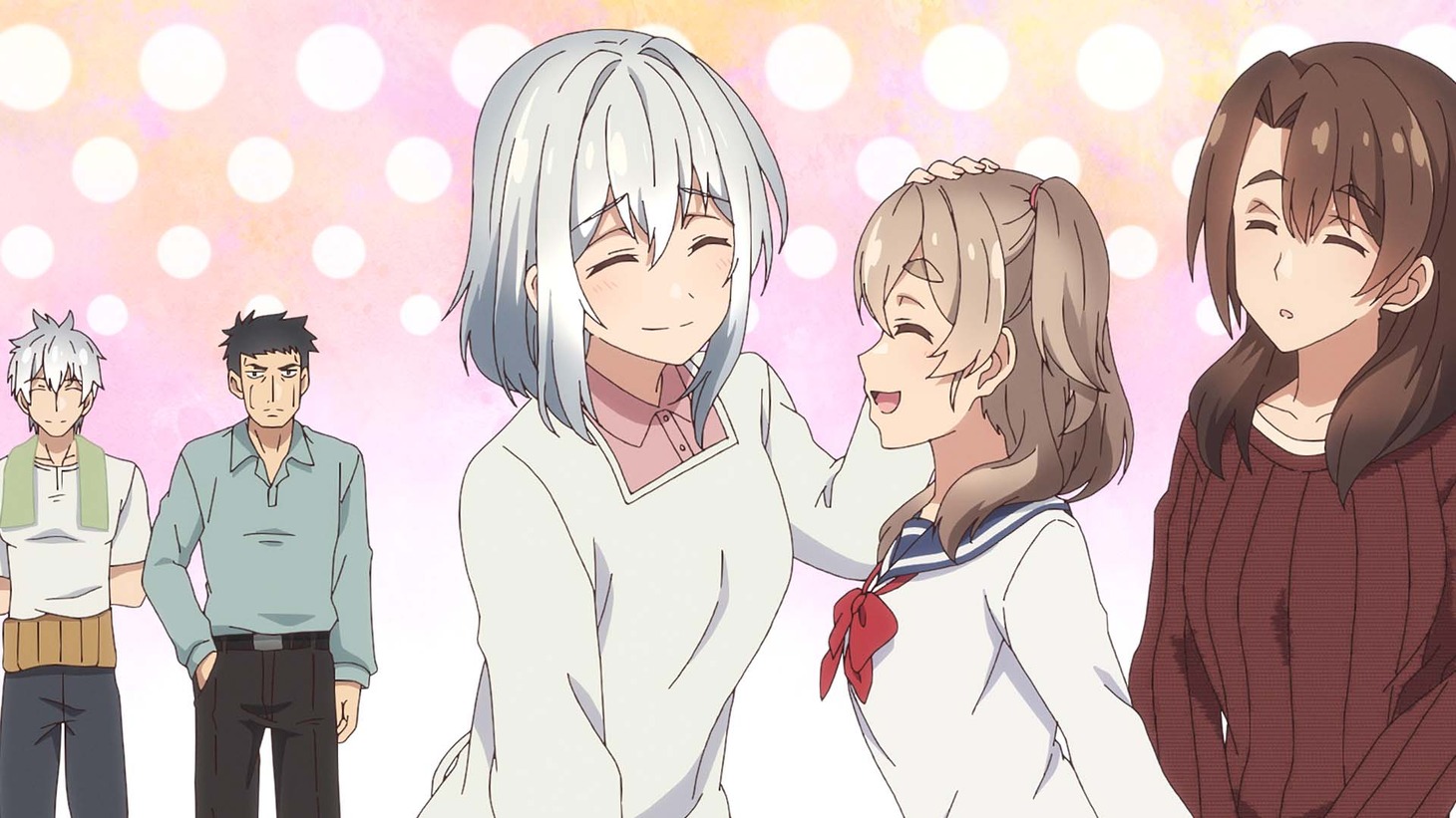 TVアニメ「じいさんばあさん若返る」第1話「じいさんばあさんと運動会」の場面カット。