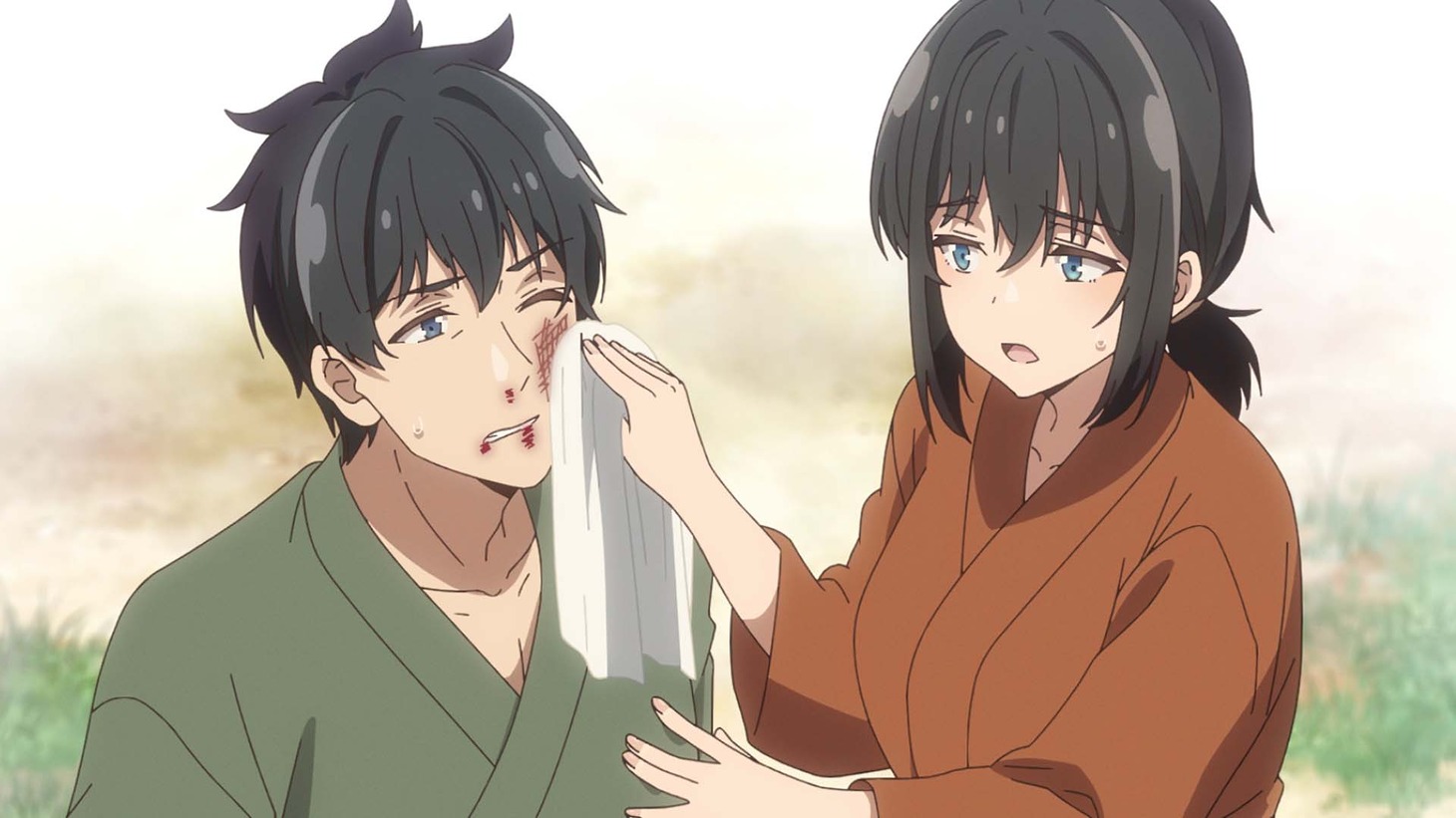 TVアニメ「じいさんばあさん若返る」第1話「じいさんばあさんと運動会」の場面カット。