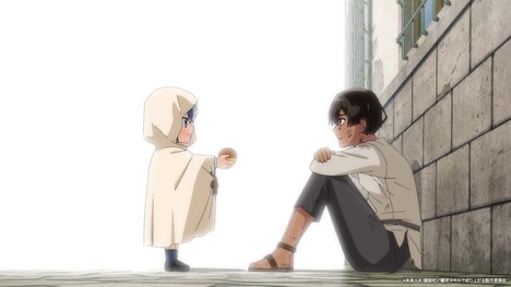 第1話「転生と鑑定」より。 (c)未来人A・講談社／鑑定スキルで成り上がる製作委員会