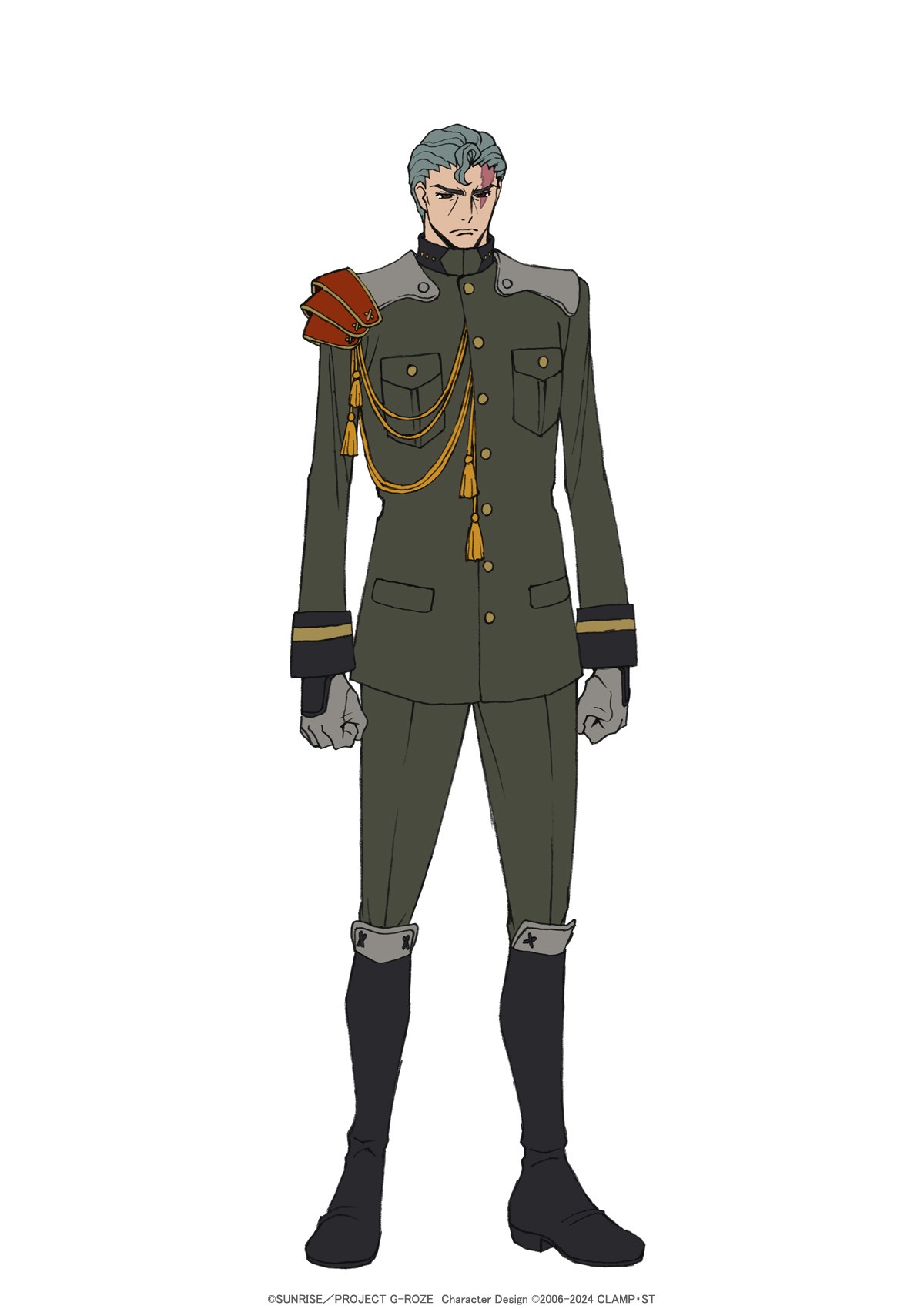 黒戸（CV：黒田崇矢）。七煌星団の団長。数々の戦いを乗り越えてきた歴戦の勇士であり、団員からも尊敬されている。 (c)SUNRISE／PROJECT G-ROZE　Character Design (c)2006-2024 CLAMP・ST