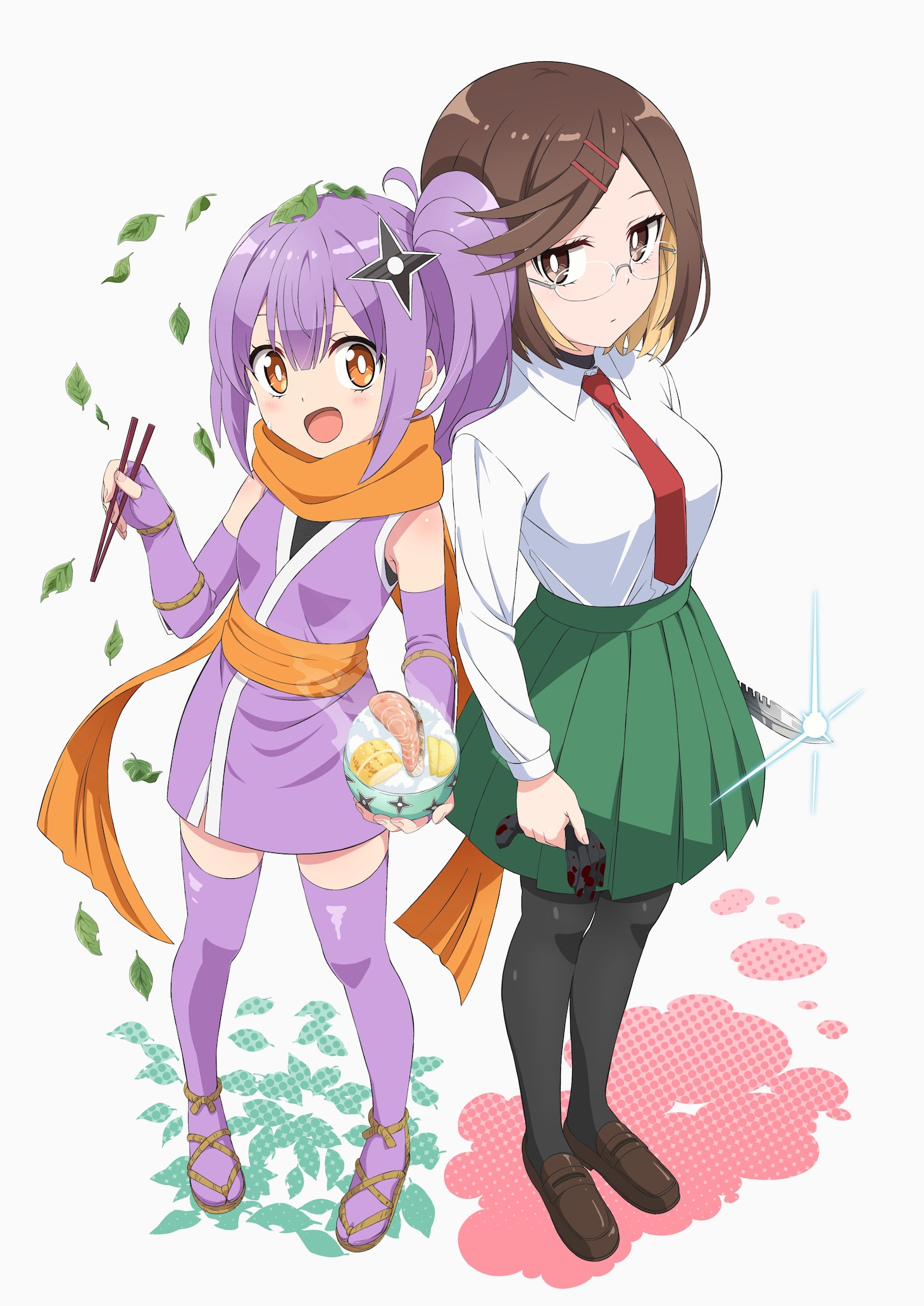アニメ「忍者と殺し屋のふたりぐらし」ティザービジュアル（ロゴなし） (c)ハンバーガー/KADOKAWA/にんころ製作委員会