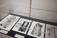 「伊藤潤二展 誘惑」展示の様子。