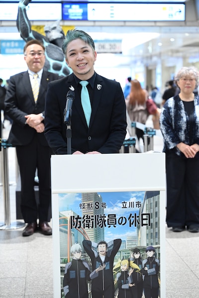 オープニングセレモニーで挨拶する福西勝也。