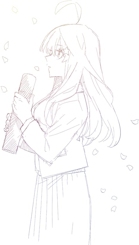 「五等分の花嫁」新作ライトノベルのラフイラスト。