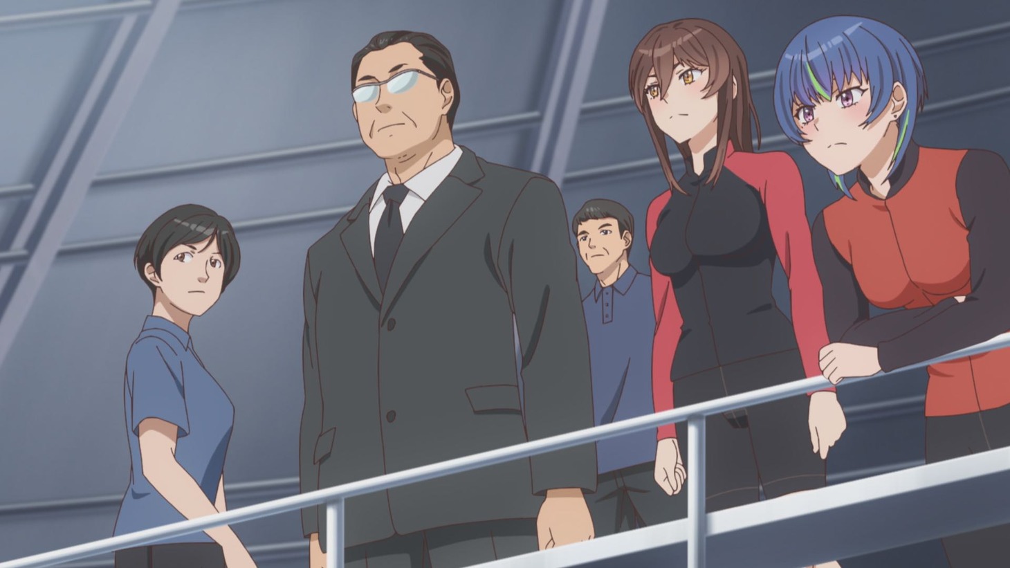 アニメ「リンカイ！」第4話「真剣勝負」の場面カット。(c)RINKAI League Committee
