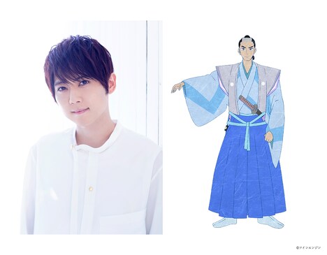 左から梶裕貴、三郎丸。