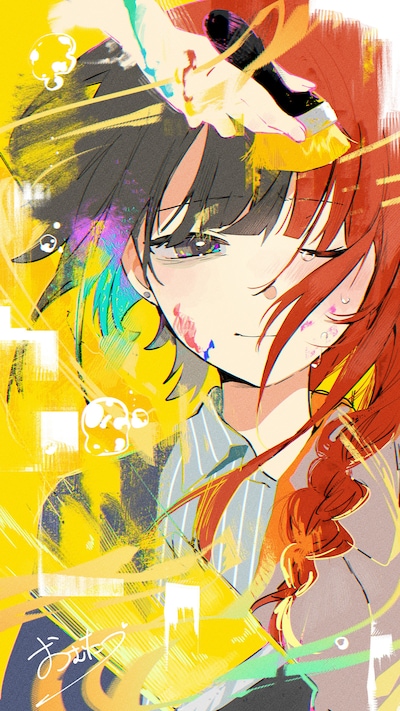 劇場アニメ「数分間のエールを」クリエイターリレー企画第1弾。おむたつによるイラスト。