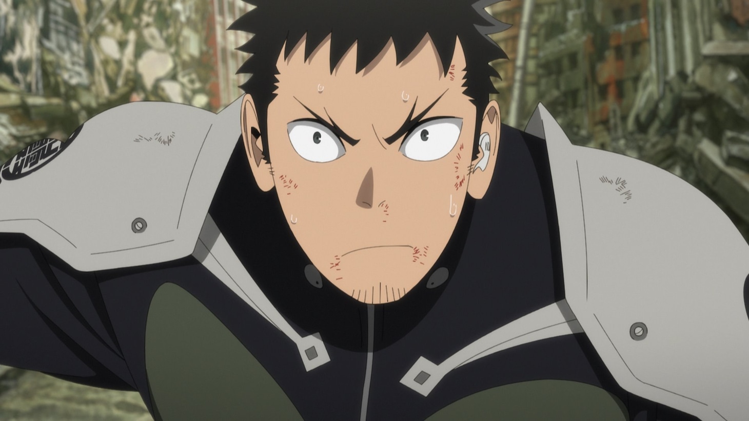 アニメ「怪獣8号」第4話の場面カット。