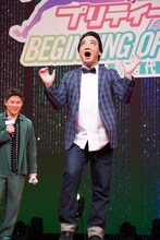 声量をアピールするため一発芸を披露する斉藤慎二。