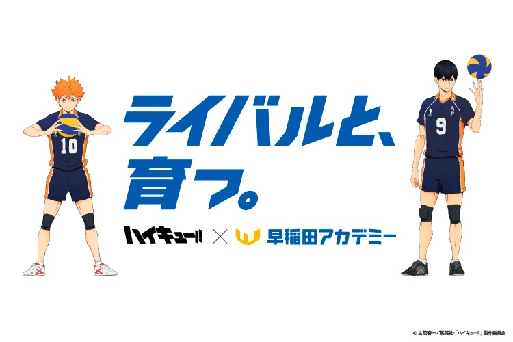 「ハイキュー!!」と早稲田アカデミーのコラボビジュアル。