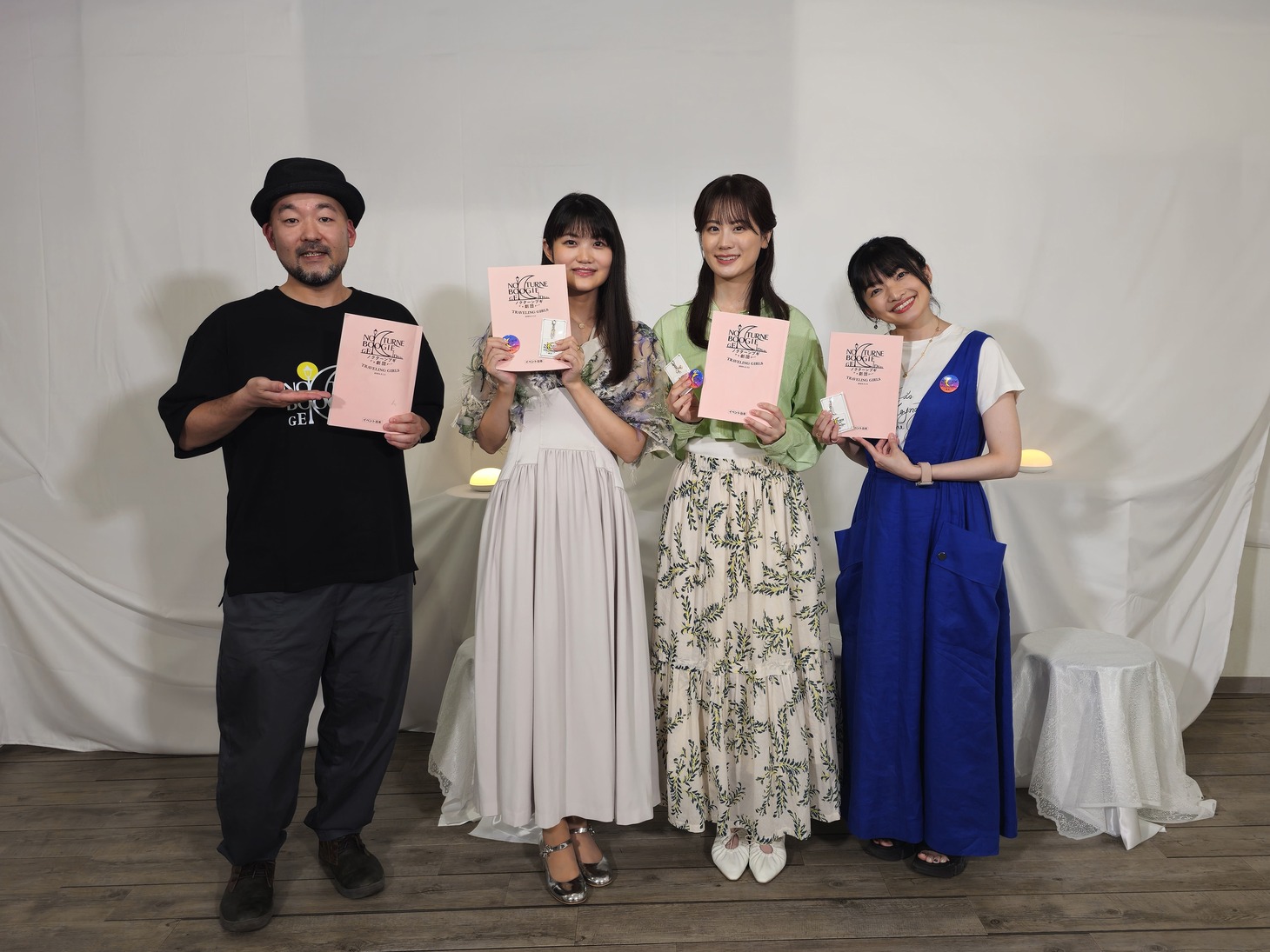 左から森田と純平、早見沙織、瀬戸麻沙美、吉田仁美。
