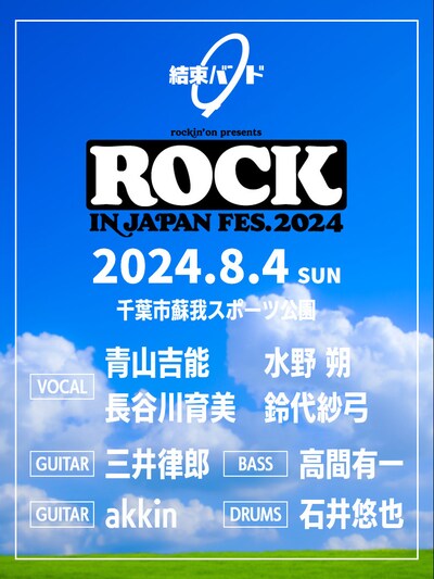 結束バンドの「ROCK IN JAPAN FESTIVAL 2024」出演情報。