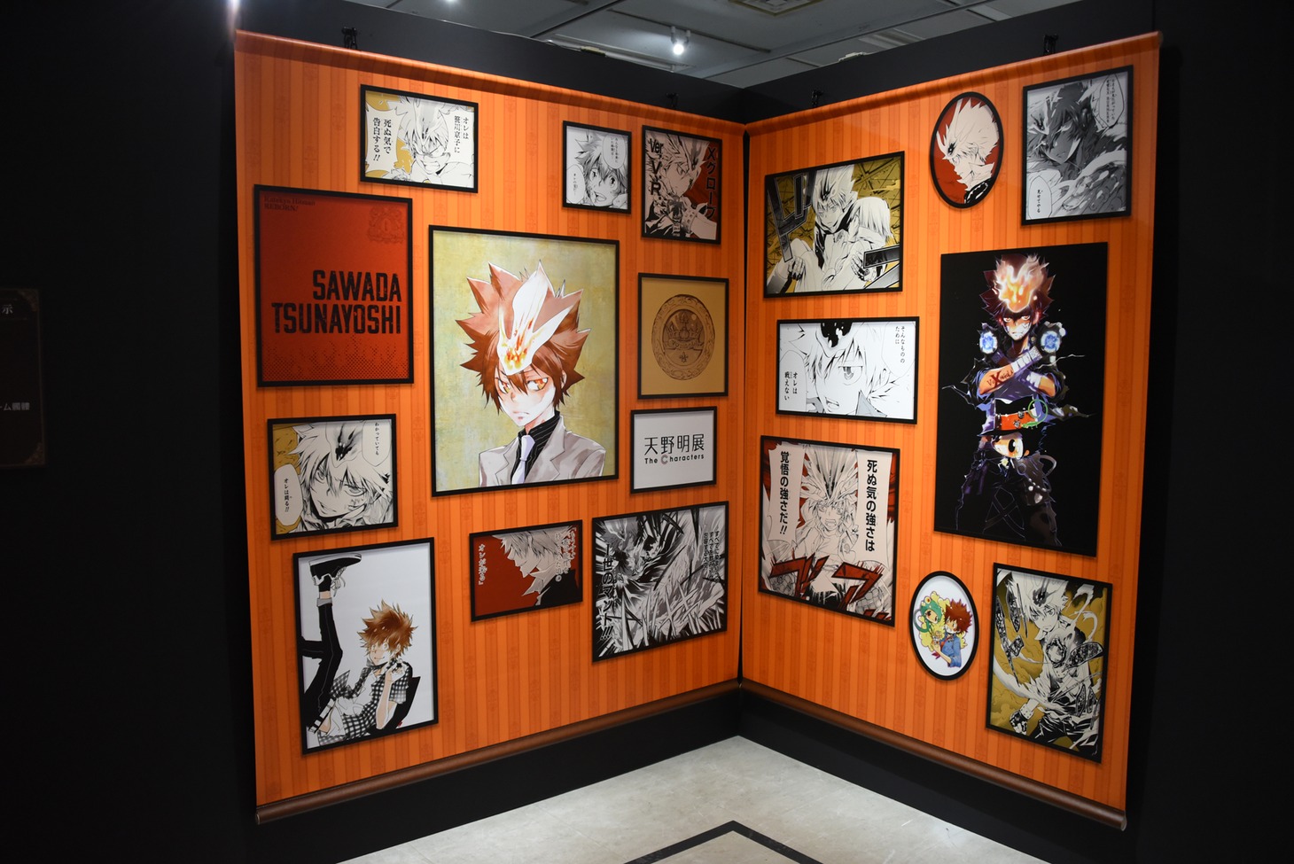 「天野明展 The Characters」の「家庭教師ヒットマンREBORN!」エリア。(c)天野明／集英社