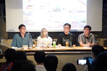 バーチャルミュージカル「ハイスクール！キラッとプリ☆チャン」ファンミ―ティングの様子。左から博史池畠、佐々木李子、兵頭一歩、大庭晋一郎氏。