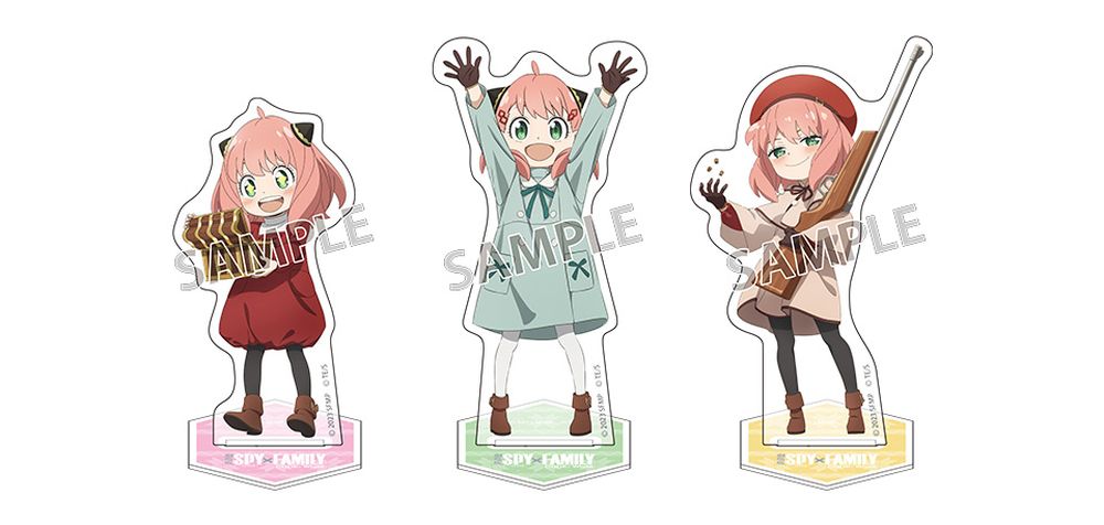 アニメイトの有償特典となる「描き下ろしアクリルスタンド3個セット」。