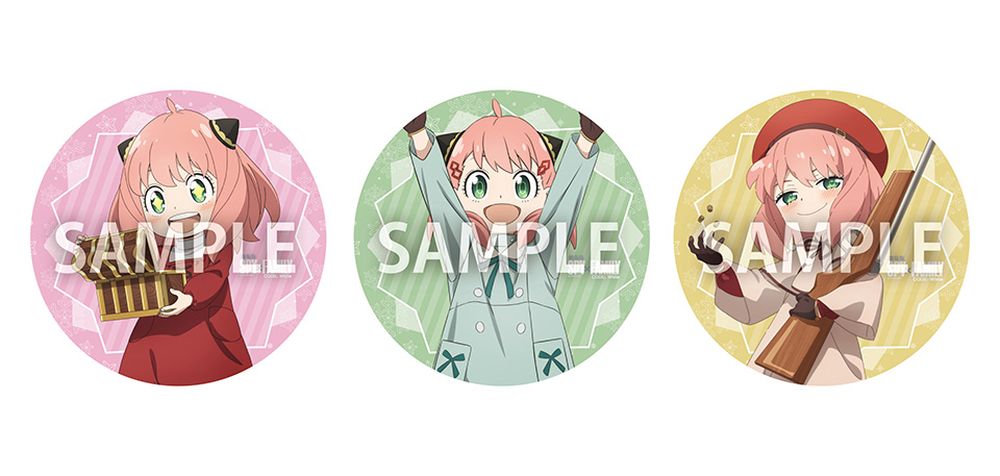 アニメイトの特典となる「描き下ろし缶バッジ3個」。