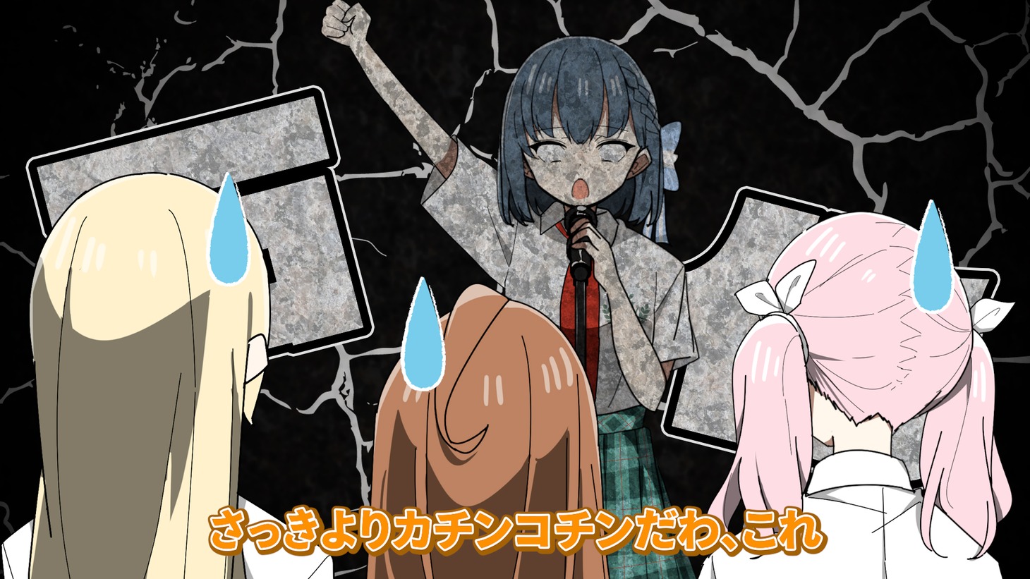 ショートアニメ「ガールズフィスト!!!! GT」第1話の場面カットより。