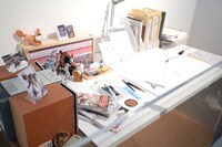 草凪みずほの仕事場再現コーナー。