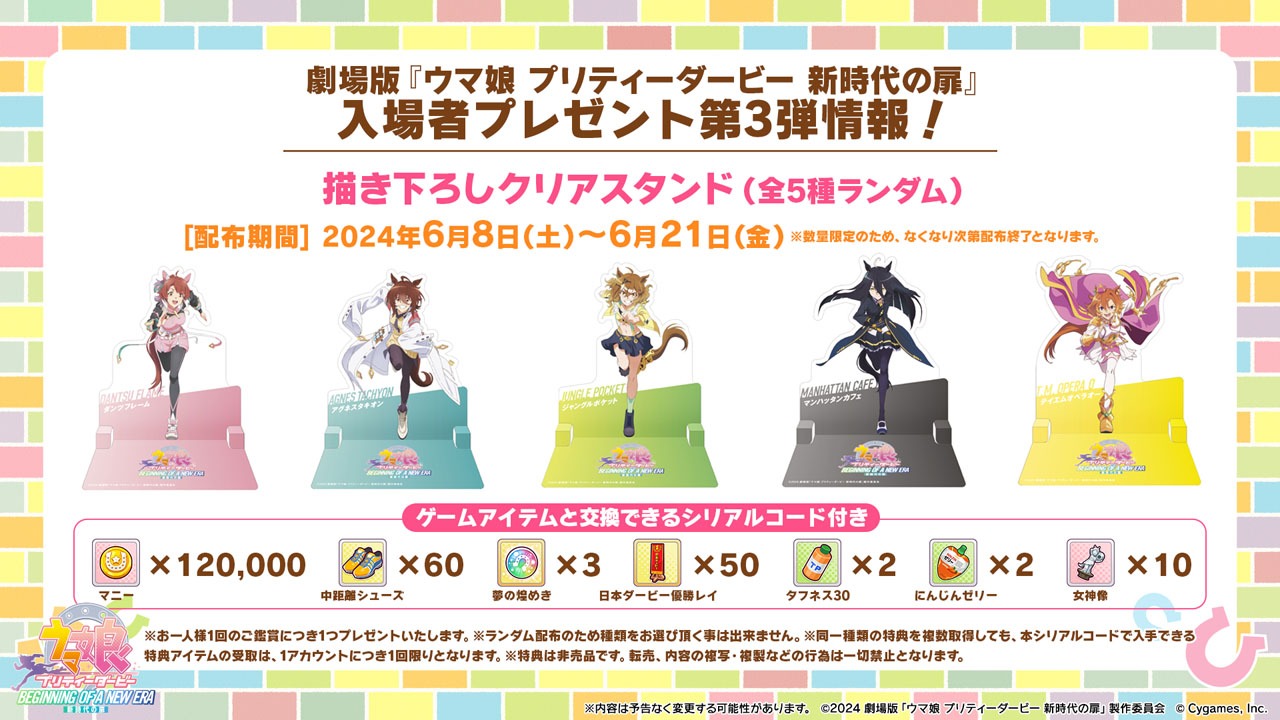 劇場版「ウマ娘 プリティーダービー 新時代の扉」第3弾入場者プレゼント。