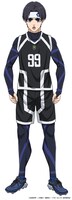 七星虹郎（CV：波多野翔）。独特の訛りが特徴の好青年。“ブルーロック（青い監獄）”のロゴが入ったヘアバンドを巻いている。突出した武器やずば抜けた身体能力は持っていないが、三次セレクションまで勝ち残っているだけあり、ストライカーとして確かな実力を誇る。(c)金城宗幸・ノ村優介・講談社／「ブルーロック」製作委員会