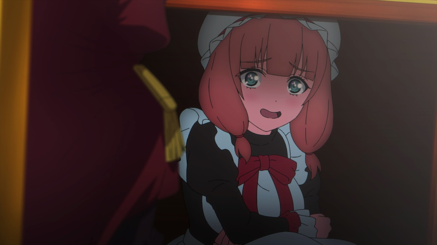 TVアニメ「魔王軍最強の魔術師は人間だった」第1話の場面カット。