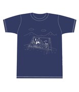 Tシャツ「ブランコで遊ぶよT」のフロント（ネイビー）。