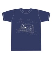 Tシャツ「ブランコで遊ぶよT」のフロント（ネイビー）。