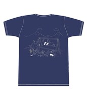 Tシャツ「ブランコで遊ぶよT」のバック（ネイビー）。