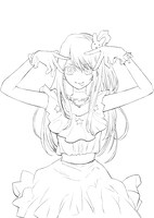 「『【推しの子】』 ぬりえコンテスト」用のアイのイラスト。(c)赤坂アカ×横槍メンゴ／集英社