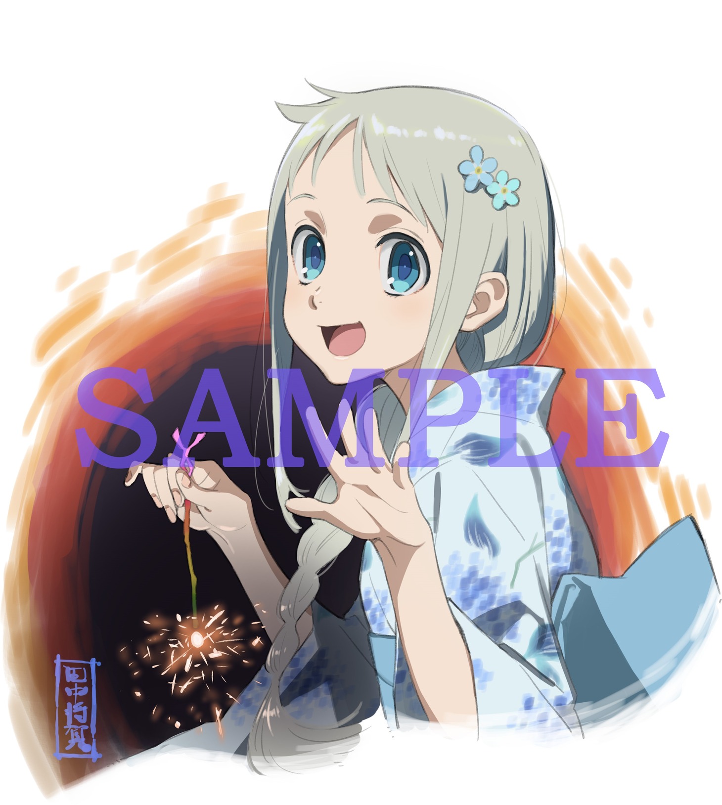 「『劇場版 あの日見た花の名前を僕達はまだ知らない｡』4K Ultra HD Blu-ray」店舗共通特典の田中将賀描き下ろしイラスト色紙。(c)ANOHANA PROJECT