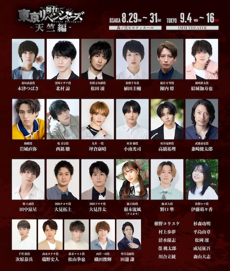 舞台「東京リベンジャーズ－天竺編－」のキャスト陣。