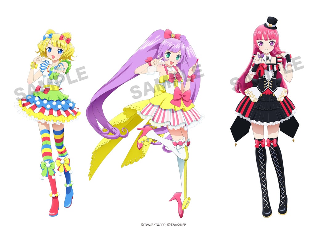 左から南みれぃ、真中らぁら、北条そふぃ。 - 「大プリパラ展」グッズ 