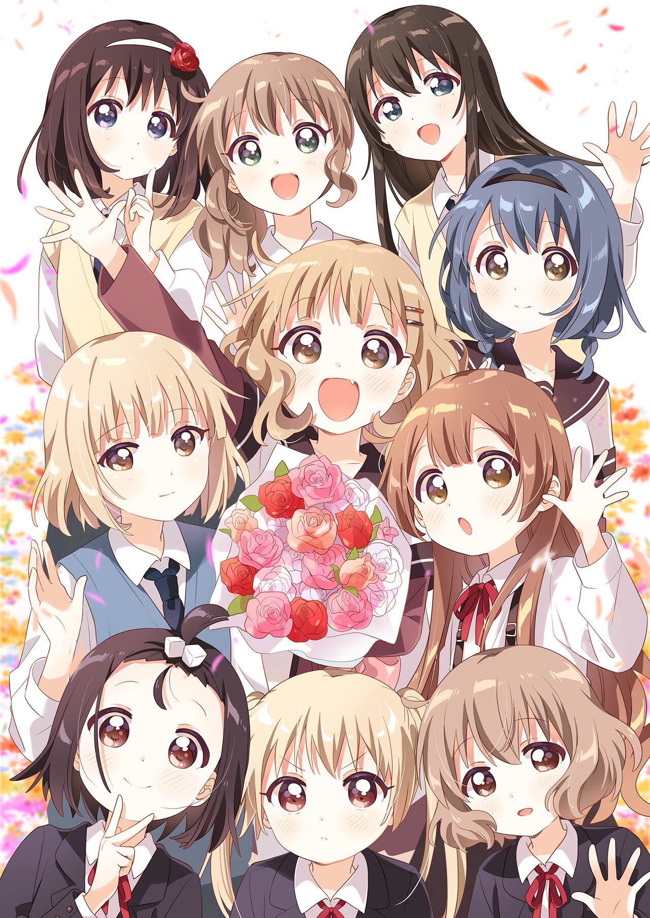 映画「大室家 dear friends」なもり描き下ろしイラスト、三姉妹とメインキャラ集結