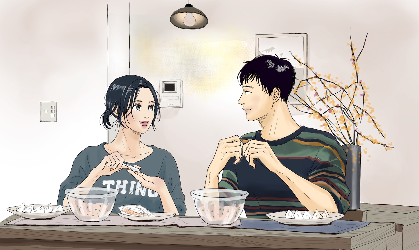 渡辺ペコ描き下ろしイラスト。