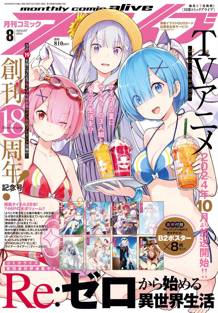 コミックアライブ創刊18周年号 試し読み増量やプレゼントキャンペーン 