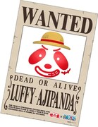 「#味の素ワンピースコラボ記念キャンペーン」でもらえる手配書画像のイメージ。