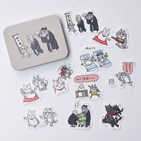 「缶ケース付ステッカーセット（ニャンコ先生と仕事猫）」 (c)くまみね工房 (c)緑川ゆき・白泉社／「夏目友人帳」製作委員会