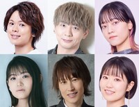 上段左から村瀬歩、木村良平、朝井彩加。下段左から早見沙織、斎賀みつき、東山奈央。