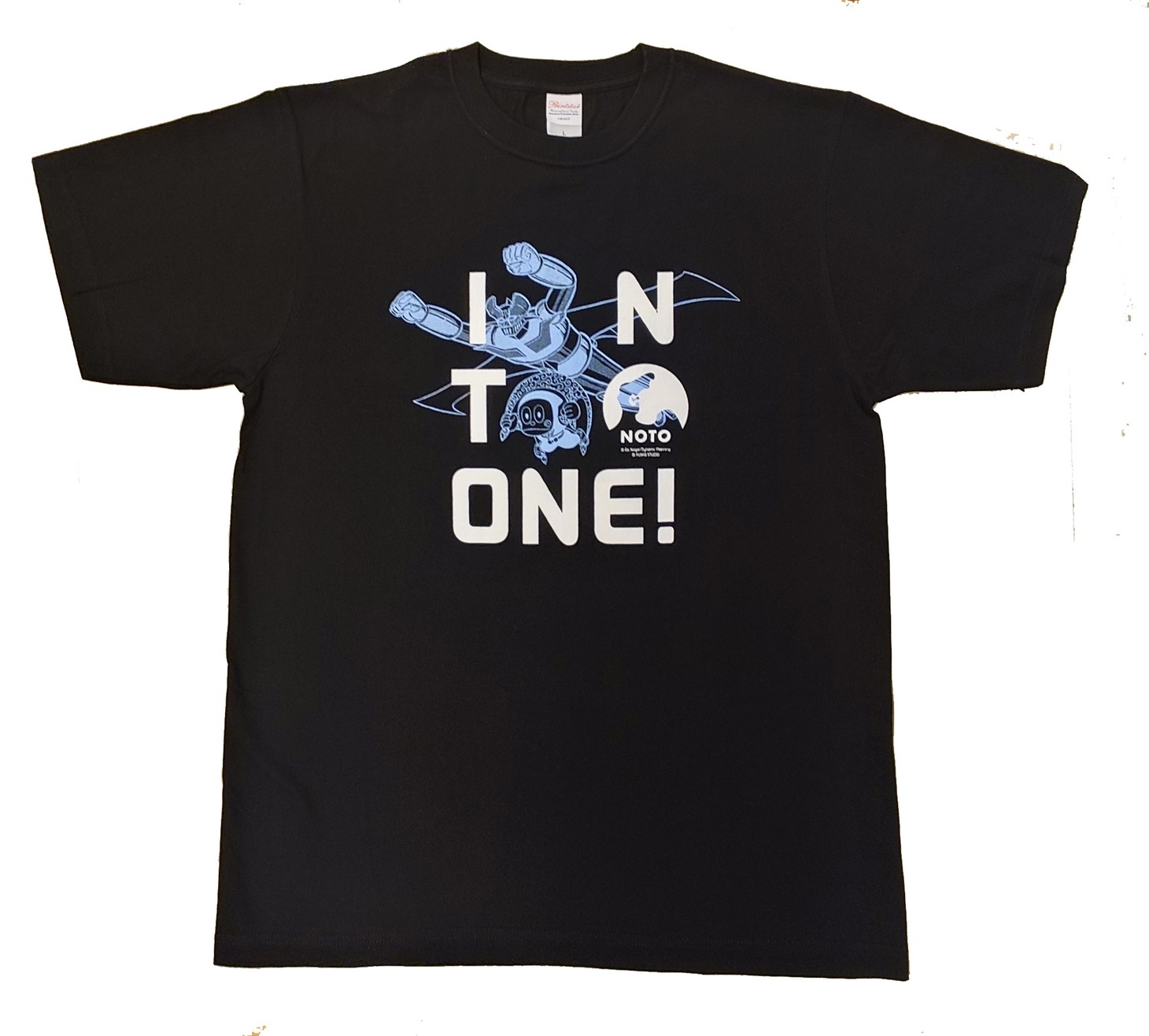 マジンガーZと忍者ハットリくんが共演したチャリティーTシャツ。