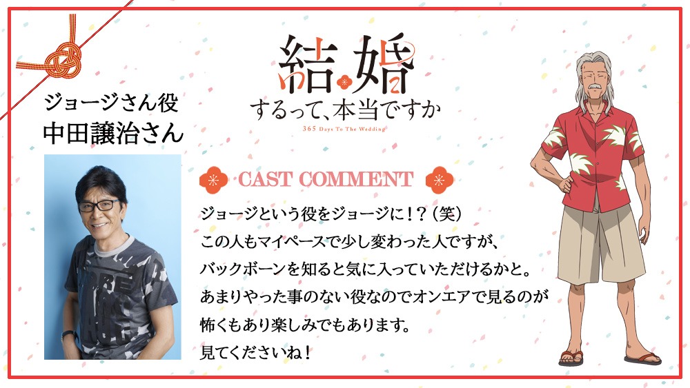 ジョージさん役の中田譲治によるコメント。