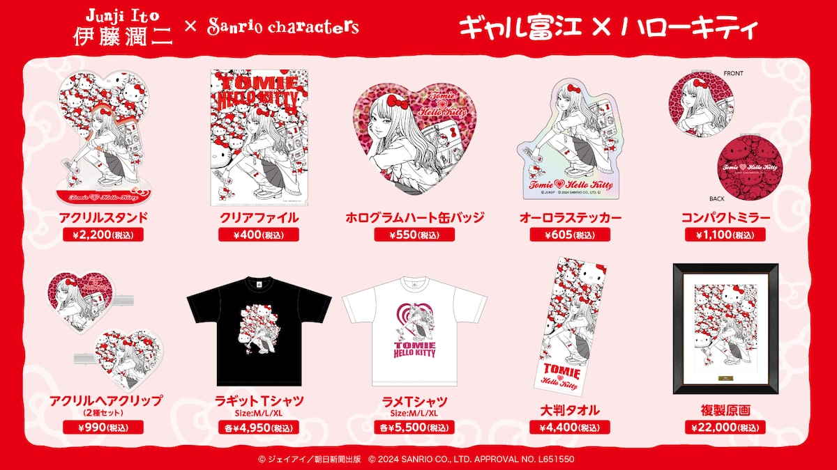 伊藤潤二×サンリオキャラクターズ POP UP STORE」で販売されるグッズ 