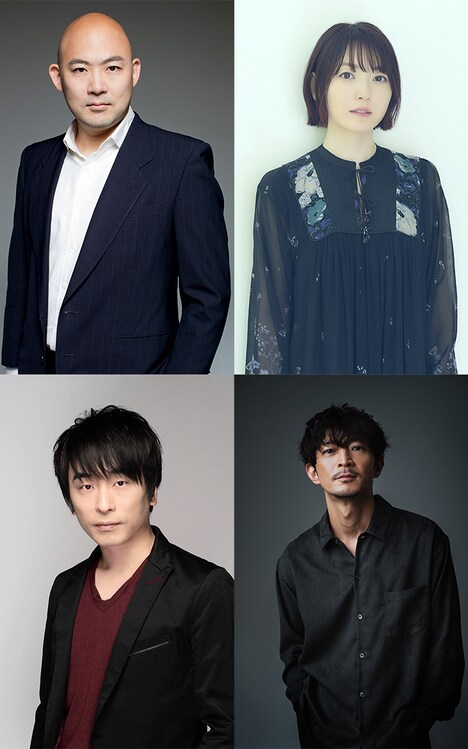上段左から亀岡孝洋、花澤香菜、下段左から関智一、津田健次郎。