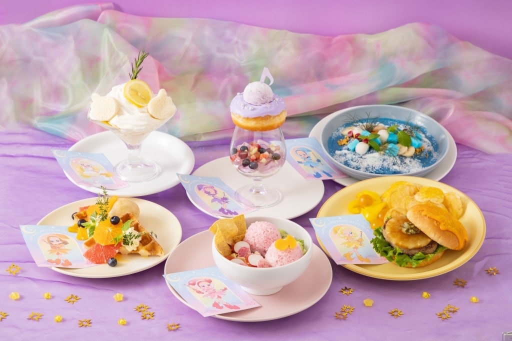 「おジャ魔女どれみカフェ2024～虹の魔法～」で提供されるメニュー。