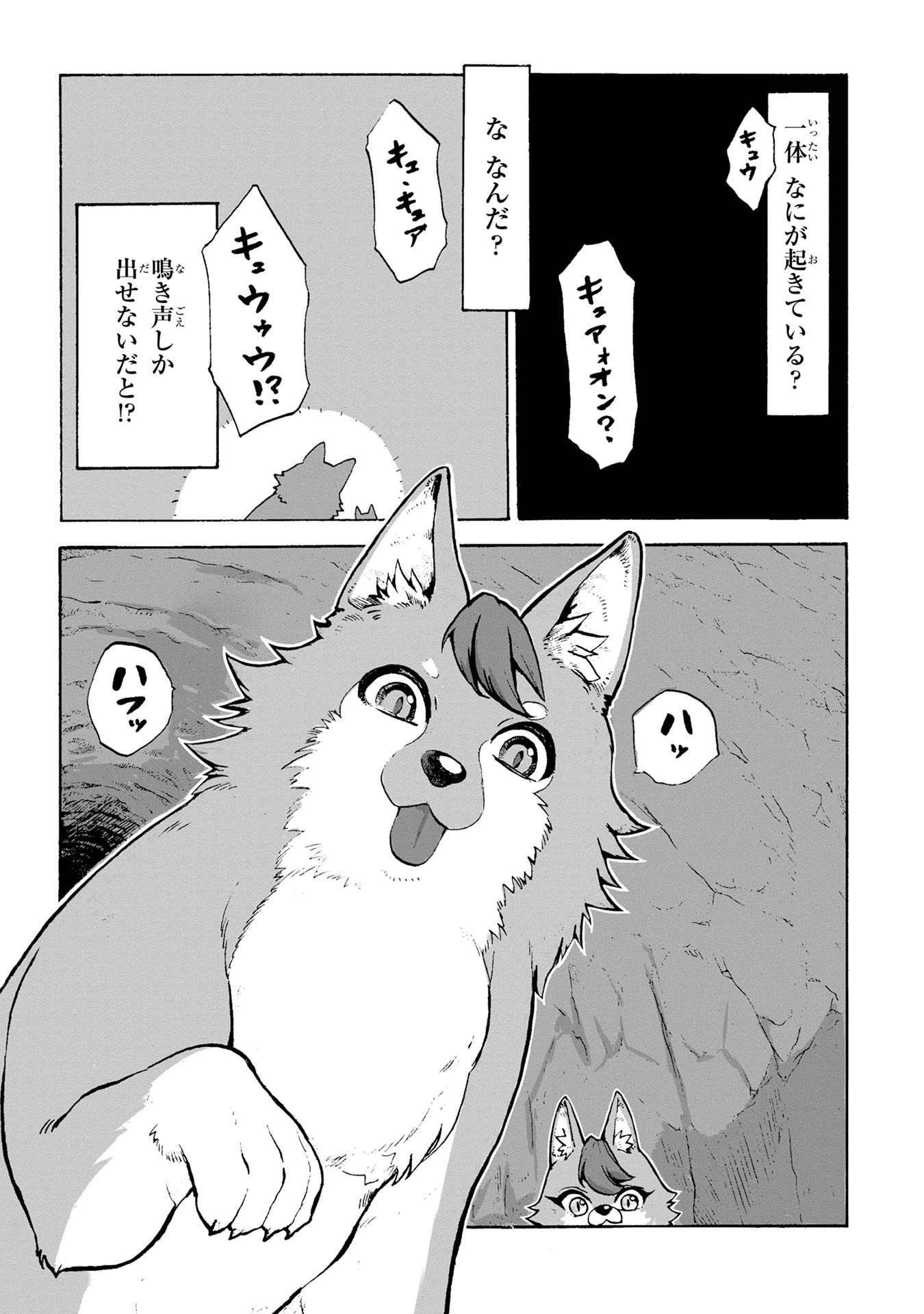 「コボルト無双、モフモフな最弱噛ませ犬だけど世界最強を目指す！」第1話より。
